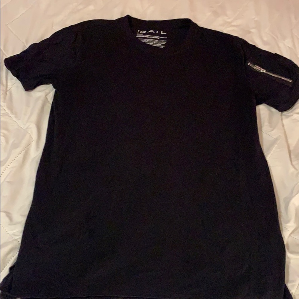 Rail Black T-Shirt with Side pocket on the Sleeve